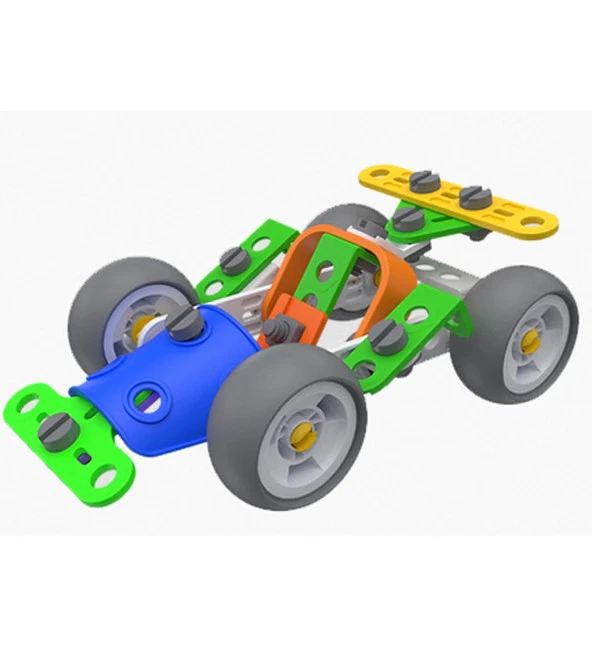 Build Technic Set, 58 Parça Tak-Sök Go-Kart Arabası Block Yapı Seti - Resim 2