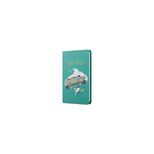 Mabbels Sert Kapak Lastikli Mini Defter Rick And Morty Turkuaz 80 Yaprak 9x14 CM ürün görseli 1