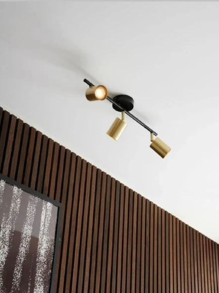 Rsylight Metal Modern 3 LÜ Eskitme Kaplama Mafsallı Led Spot Avize Günışığı Ampullü ürün görseli 1