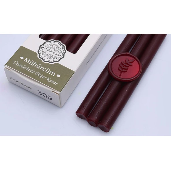 Mühür Mumu Çubuk 11mmx120mm 10 lu Paket Model: 309 VİŞNE KIRMIZI ürün görseli 1