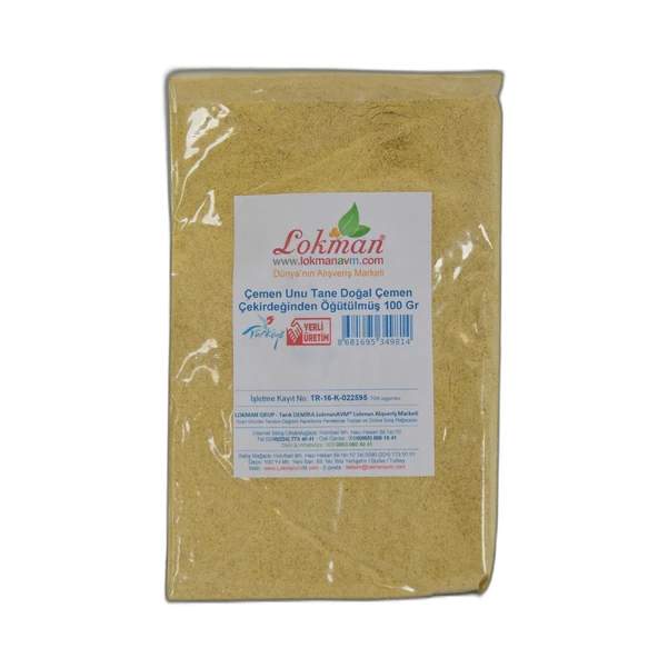 LokmanAVM Çemen Unu Tane Doğal Çemen Çekirdeğinden Öğütülmüş 100 Gr Paket ürün görseli 1