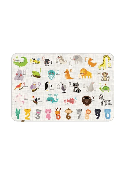 Animals Oyun Matı 100x150 cm Bebek Çocuk Halısı Hayvanlar Sayılar Yenidoğan Yumuşak Aktivite Etkinlik Örtüsü ürün görseli 1