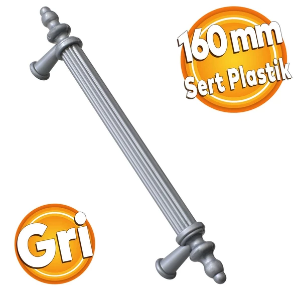 Polavit 160 Mm (SERT PLASTİK) Gri Mobilya Çekmece Mutfak Dolap Dolabı Kulpu Kulbu Kulpları ürün görseli 1