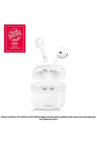 Ttec Airbeat Lite 2 Kablosuz Tws Bluetooth Kulaklık Beyaz 2KM137B ürün görseli 1