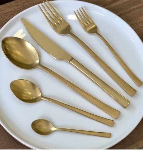Roy King Mercan 36 Prç Mat Gold Çatal Kaşık Bıçak Takımı RSK 004 ürün görseli 1