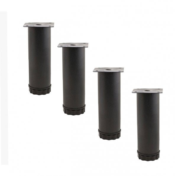Mobilya Kanepe Baza Koltuk Metal Destek Ayağı Ayarlanabilir Siyah Ayak 12 cm (4 ADET) ürün görseli 1