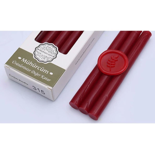 Mühür Mumu Çubuk 11mmx120mm 10 lu Paket Model: 315 KIZILCIK KIRMIZI ürün görseli 1