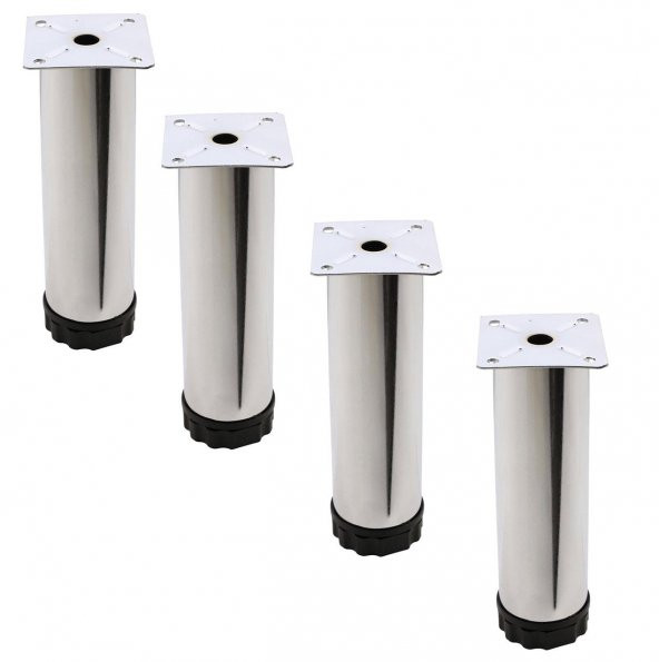 Mobilya Kanepe Baza Koltuk Metal Destek Ayağı Ayarlanabilir Krom Ayak 15 cm (4 ADET) ürün görseli 1