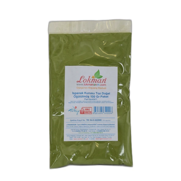 LokmanAVM Ispanak Kurusu Toz Doğal Öğütülmüş 100 Gr Paket ürün görseli 1