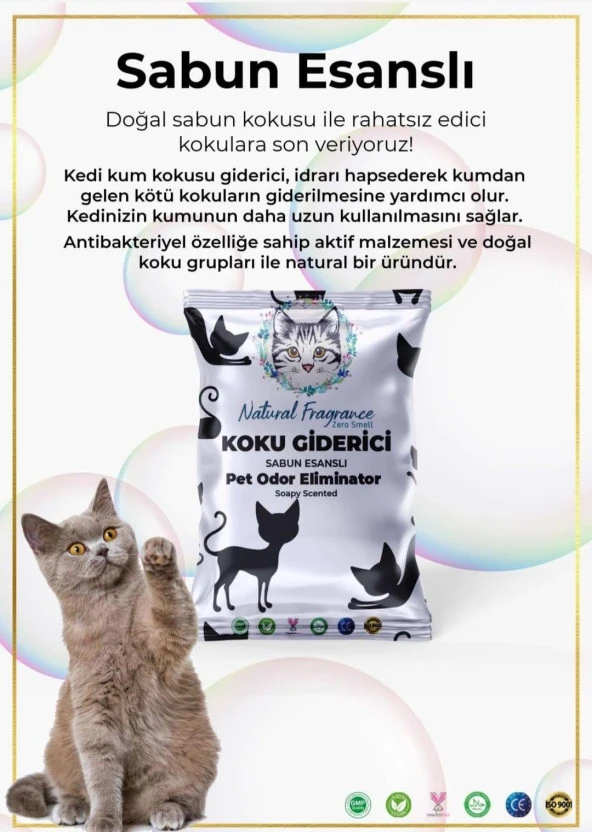 Kedi Kumu Kokusu Giderici ve Bakteri Önleyici 4 adet birlikte ürün görseli 1