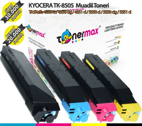 Kyocera TK-8505 Set Muadil Toner / TaskAlfa 4550 / 4551 / 5550 / 5551 ürün görseli 1