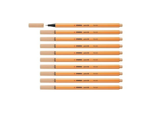 Stabilo İnce Keçe Uçlu Kalem 88 Point 0.4 MM Ten Rengi Fineliner Kalem (10 Lu Paket) ürün görseli 1
