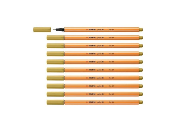 Stabilo İnce Keçe Uçlu Kalem 88 Point 0.4 MM Açık Haki Fineliner Kalem (10 Lu Paket) ürün görseli 1