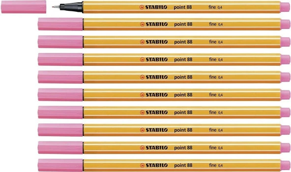 Stabilo İnce Keçe Uçlu Kalem 88 Point 0.4 MM Pembe Fineliner Kalem (10 Lu Paket) ürün görseli 1