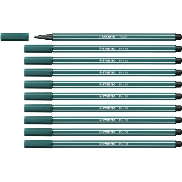 Stabilo Keçe Uçlu Boya Kalemi 1 MM Turkuaz Yeşili Keçeli Kalem (10 Lu Paket) ürün görseli 1