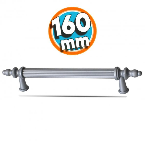 Çekmece Banyo Mutfak Dolap Kapak Kulpu Kulbu 160 mm Gri Sert Plastik Kulp ürün görseli 1