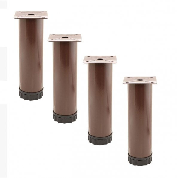 Mobilya Dolap Kanepe Baza Koltuk Metal Destek Ayağı Ayarlanabilir Kahverengi Ayak 12 cm (4 ADET) ürün görseli 1