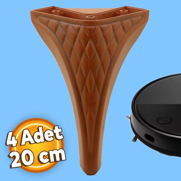 Petek Lüks Mobilya Kanepe Tv Ünitesi Koltuk Puf Ayağı 20 Cm Kahverengi Konsol Ayakları 4 Adet ürün görseli 1