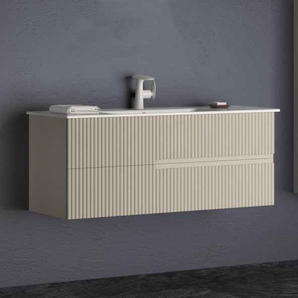 Orka Moonlight 120 cm Mat Vizon Banyo Dolabı Alt Modül ve Lavabo ürün görseli 1