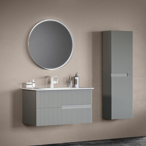 Orka Moonlight 40 cm Mat Gri Banyo Boy Dolabı - Resim 2