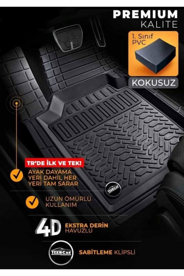 Seat Leon Havuzlu Universal Paspas Siyah ürün görseli 1
