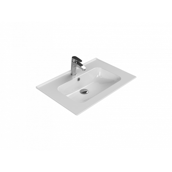Turkuaz Cerastyle Turkuaz Blue Etajerli Lavabo 70x47 cm ürün görseli 1
