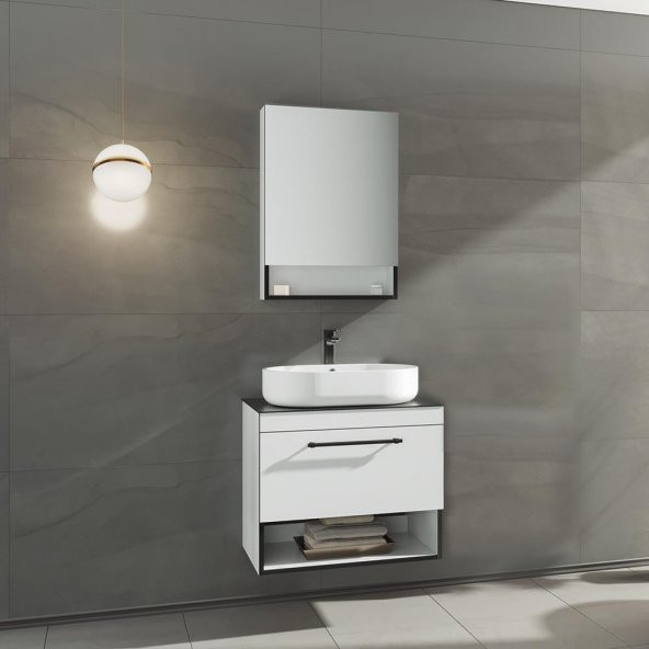 Orka Knidos 70 cm Beyaz Banyo Dolabı Takımı ürün görseli 1