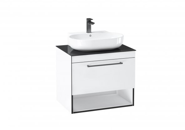 Orka Knidos 90 cm Beyaz Banyo Dolabı Alt Modül ve Lavabo ürün görseli 1