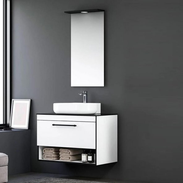Orka Knidos 90 cm Beyaz Banyo Dolabı Takımı ürün görseli 1