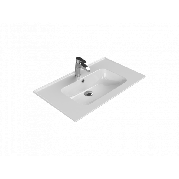 Turkuaz Seramik Cerastyle Blue Serisi 80 x 47 Cm Etajerli Lavabo ürün görseli 1