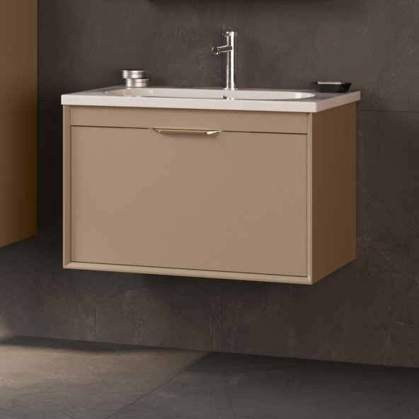 Orka Clay 80 cm Sahra Banyo Dolabı Alt Modül ve Lavabo ürün görseli 1