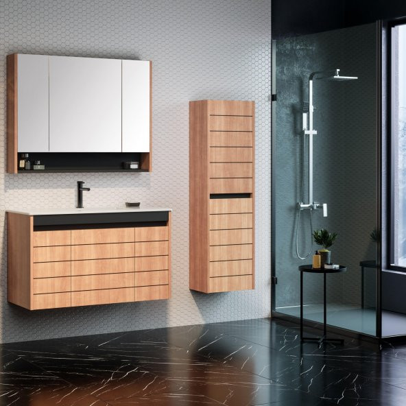 Orka Ricato 100 cm Morgana Kiraz Banyo Dolabı Takımı, Boy Dolabı ürün görseli 1
