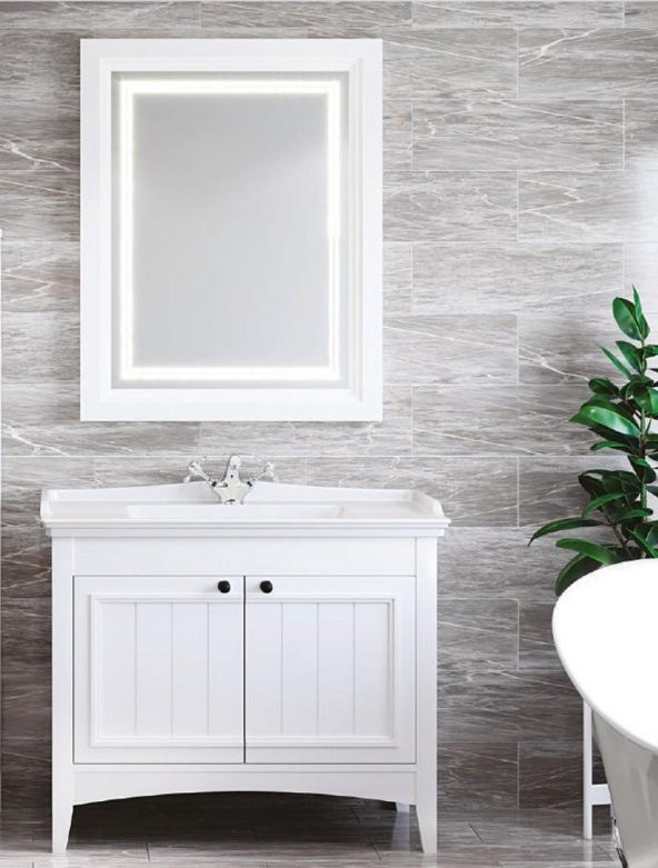 Denko Helena 100 cm MDF Beyaz Banyo Dolabı Takımı ürün görseli 1