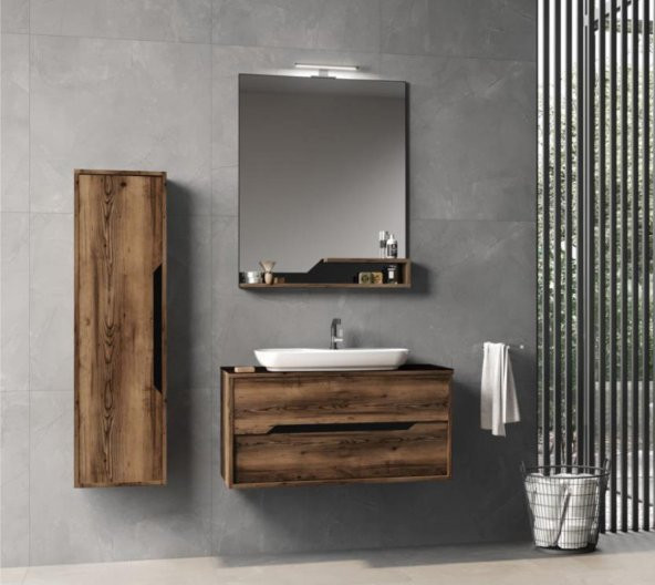 Orka Galia 100 cm Ella Banyo Dolabı Takımı ve Boy Dolabı ürün görseli 1