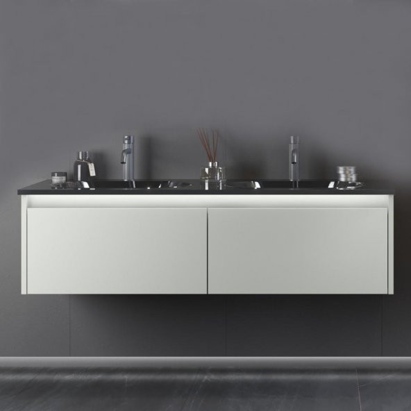 Orka Lisbon 132 cm Kaşmir Banyo Dolabı Alt Modül ve Lavabo ürün görseli 1