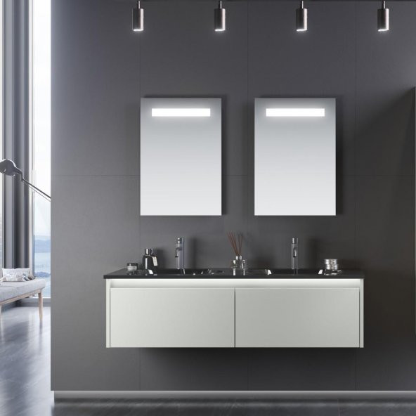 Orka Lisbon 132 cm Mat Kaşmir Banyo Dolabı Takımı ürün görseli 1