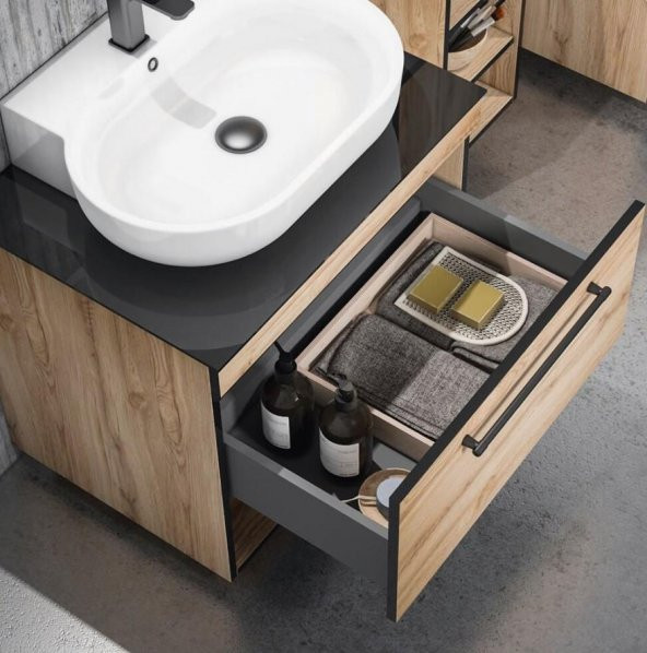 Orka Knidos 90 cm Legnano Banyo Dolabı Alt Modül ve Lavabo ürün görseli 1