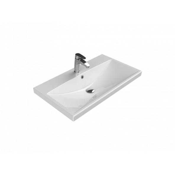Turkuaz Seramik Cerastyle Elite Serisi 80 x 45 Cm Etajerli Lavabo ürün görseli 1
