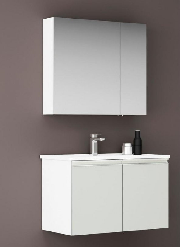Orka Terme 80 cm Beyaz Banyo Dolabı Takımı ürün görseli 1