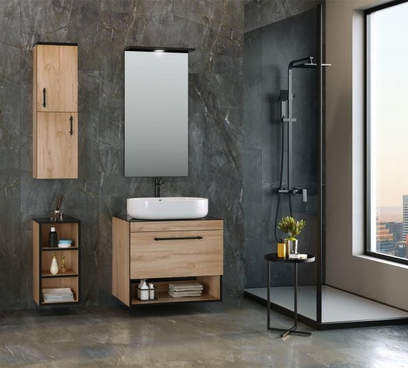 Orka Knidos 70 cm Legnano Banyo Dolabı Takımı ve Boy Dolabı ürün görseli 1