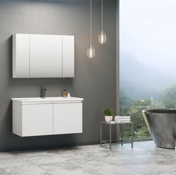 Orka Terme 100 cm Kaşmir Banyo Dolabı Takımı ürün görseli 1
