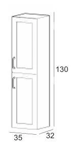 Denko Beyoğlu 35 cm MDF Mat Yeşil Banyo Boy Dolabı - Resim 3