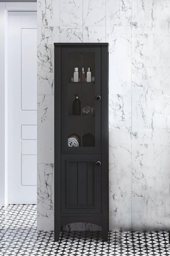 Denko Helena 35 cm MDF Antrasit Gri Banyo Boy Dolabı ürün görseli 1