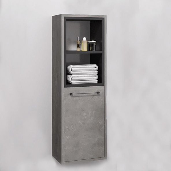 Denko Latte 35 cm MDF Retro Gümüş Banyo Boy Dolabı ürün görseli 1