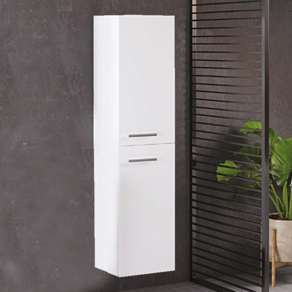 Denko Terra 35 cm MDF Beyaz Banyo Boy Dolabı ürün görseli 1