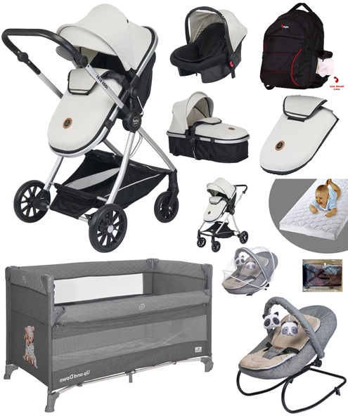 Baby Home Yeni Full Takım 10 In 1 940 Travel Sistem Bebek Arabası Lorelli Anne Yanı Oyun Parkı Park Yatak Beşik Ve Sallanır Ana Kucağı ürün görseli 1