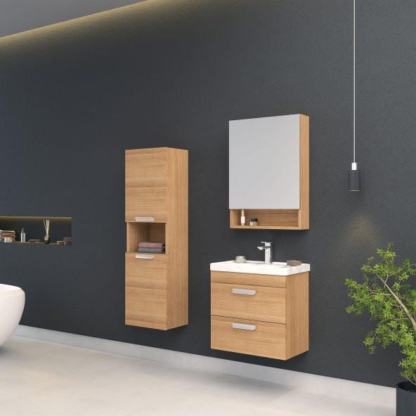 Orka Nova 60 cm Morgana Kiraz Banyo Dolabı Takımı, Boy Dolabı ürün görseli 1