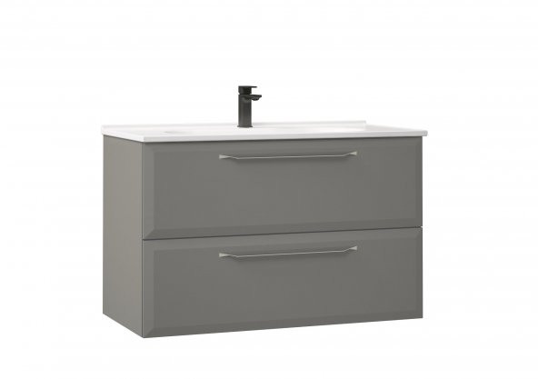 Orka Nuvola 80 cm Gri Banyo Dolabı Alt Modül ve Lavabo ürün görseli 1