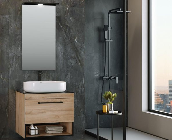 Orka Knidos 90 cm Legnano Banyo Dolabı Takımı ürün görseli 1