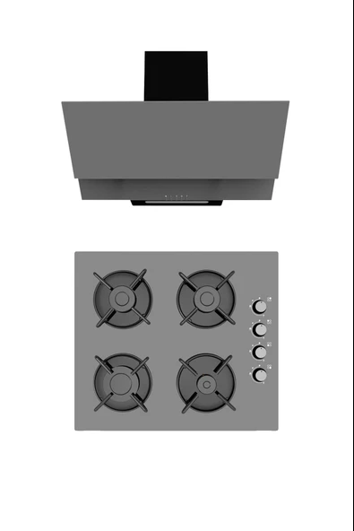 ALVEUS GRİ 2'Lİ CAM ANKASTRE SET [F17-GLS640] ürün görseli 1